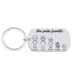 Porte clé personnalisé famille gravé laser Cadeau Personnalisé fête des grands mères fête des mères fête pères cadeau famille noël metal