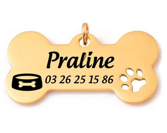 Medaille identification animaux personnalisable Personnalisé animal chien chat animaux laser forme os personnalisée pour chien