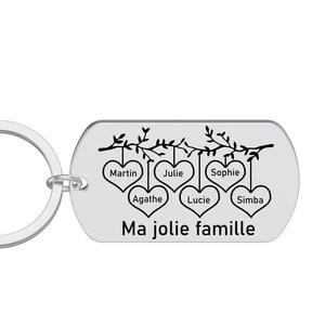 Portachiavi in metallo personalizzato con incisione laser per la famiglia, regalo personalizzato per la festa della nonna, per la festa della mamma, per la festa del papà, regalo per la famiglia