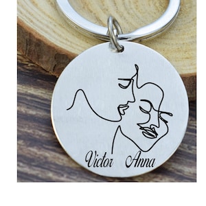 Personalized metal key ring quote love Valentine&#39;s Day wedding couple gifts husband wife lovers