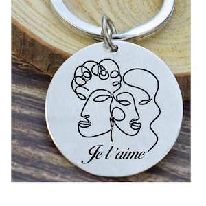 Personalized metal key ring quote love Valentine&#39;s Day wedding couple gifts husband wife lovers