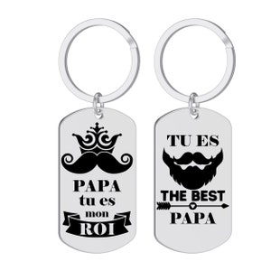Porte clé personnalisé papa gravé laser Cadeau Personnalisé  fête des pères anniversaire fête amour cadeau famille noël