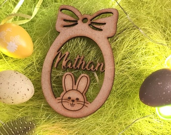 Decoration wood name Easter customizable decoration to hang