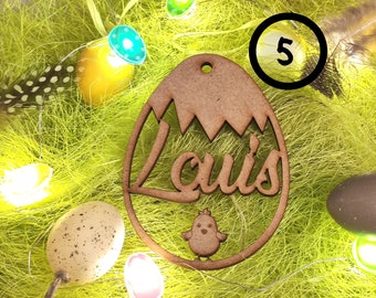 Decoration wood name Easter customizable decoration to hang