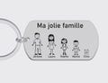 Personalized family key ring laser engraved in metal product logo