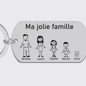 Porte clé personnalisé famille gravé laser Cadeau Personnalisé fête des grands mères fête des mères fête pères cadeau famille noël metal