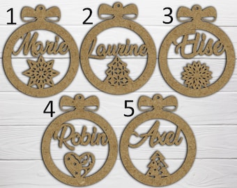 Wooden Christmas ball first name customizable tree Personalized child