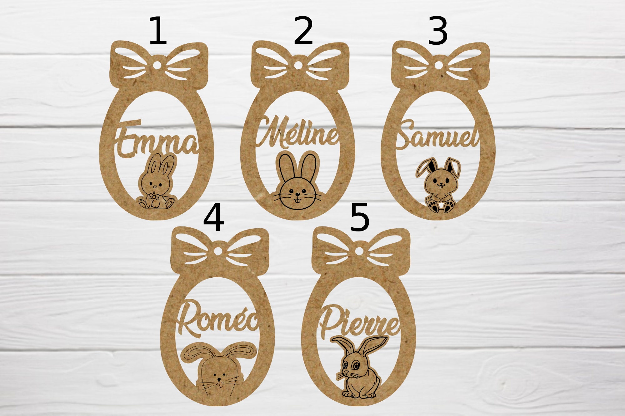 Décoration Bois Prénom Paques Personnalisable Décoration à Suspendre