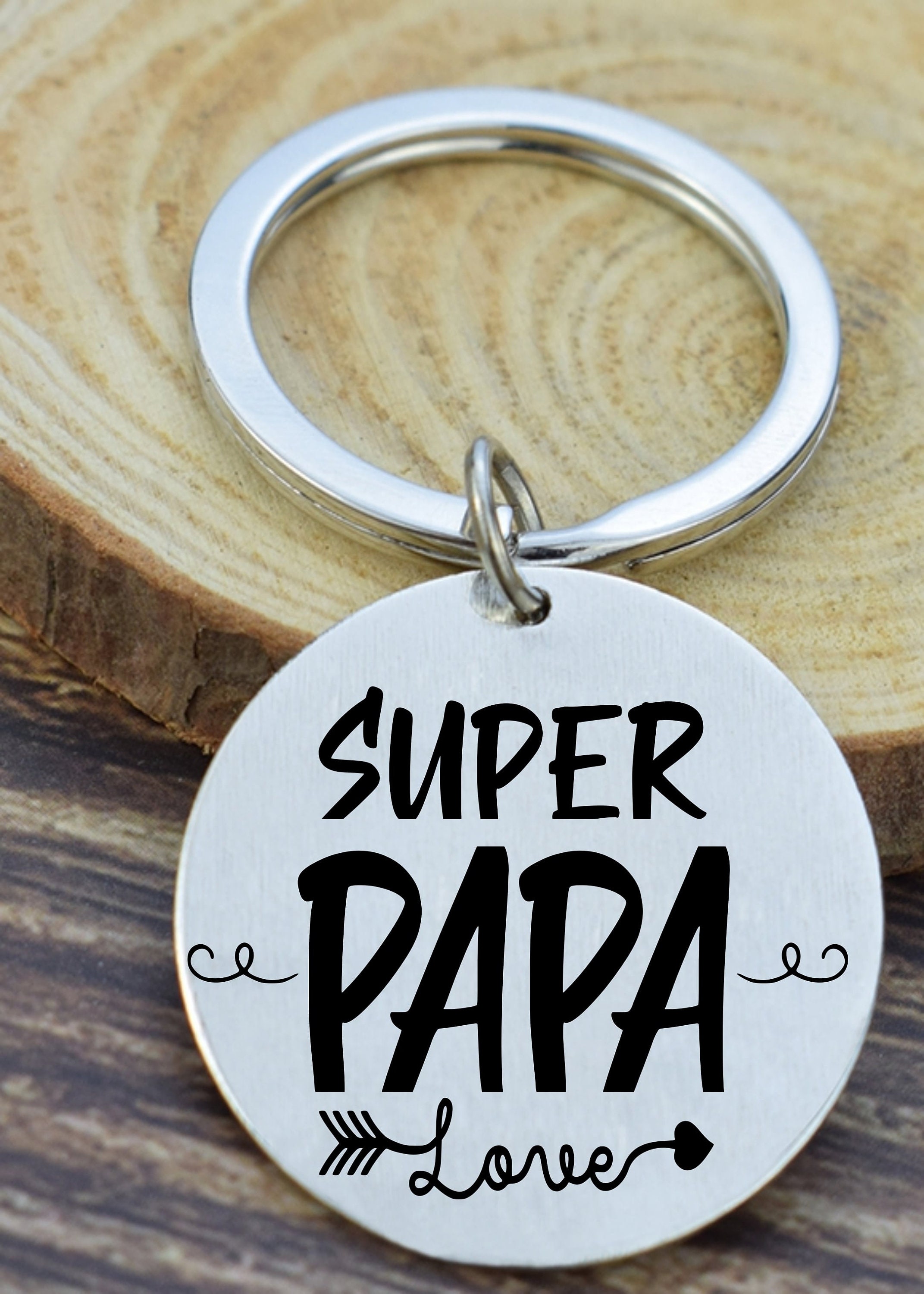 Portachiavi Personalizzato Per Papà Con Foto E Testo – Incisione Laser Di Qualità – Regalo Unico Per Festa Del Papà, Compleanno O Anniversario – Confezione Regalo Inclusa