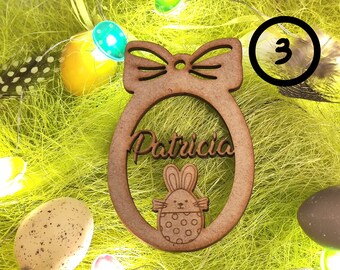 Decoration wood name Easter customizable decoration to hang
