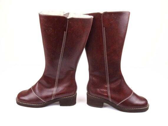 Vintage women's boots Czechoslovakia Leather Fur C