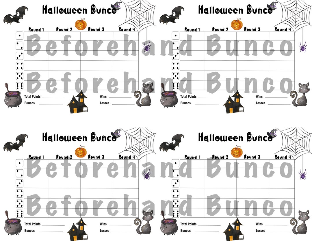 Halloween Bunco Score Sheets - Etsy
