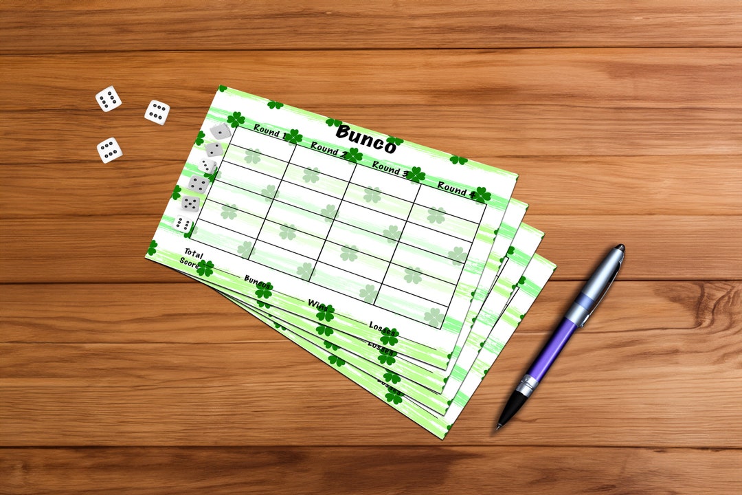 st patricks day bunco score sheets