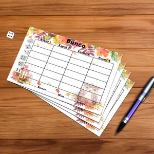 Herfst Bunco Scoreblad - Herfst Bunco Scorekaart