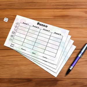 Bokeh Bunco Score Sheet