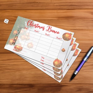 Christmas Bunco Score Sheets
