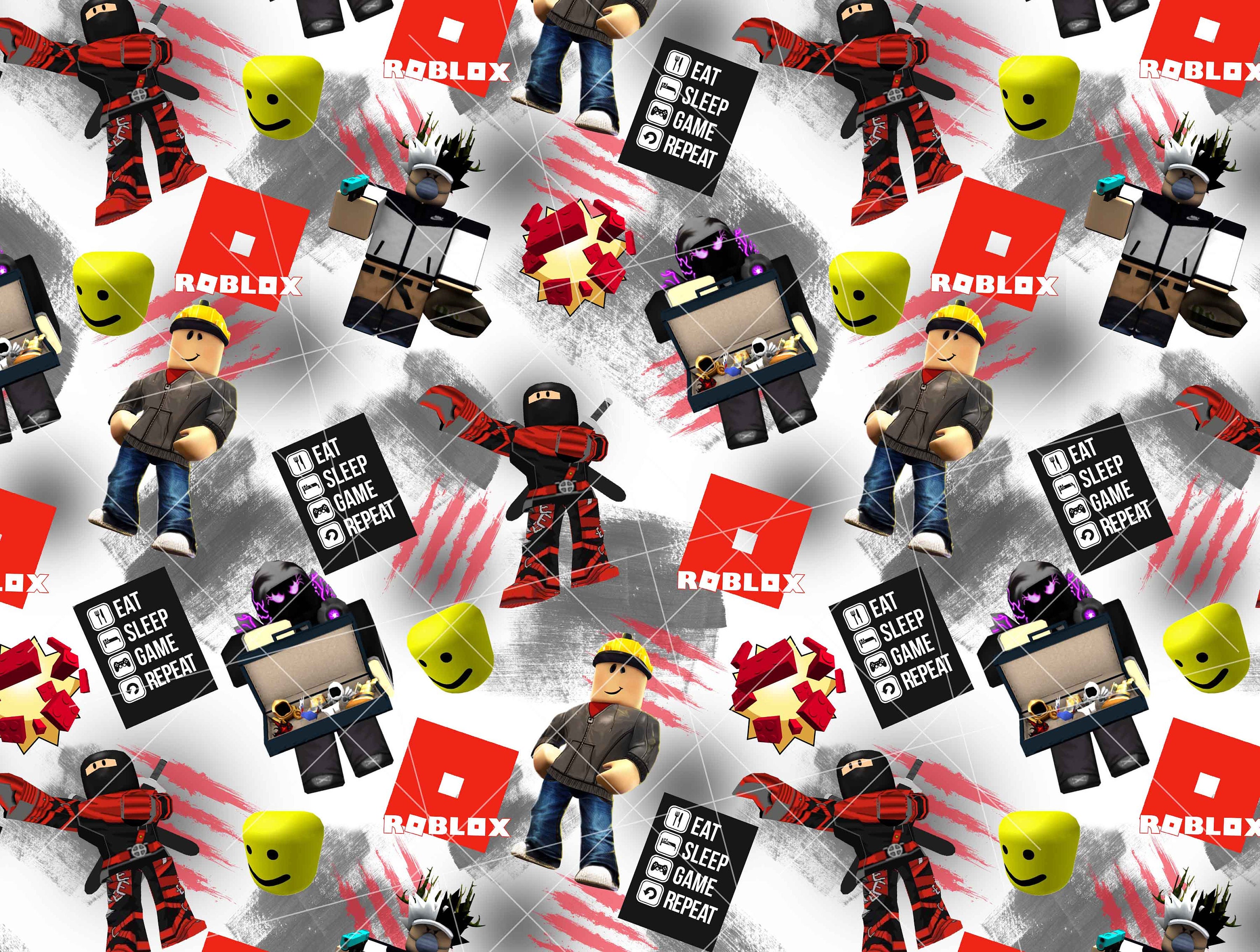 Roblox Girl Seamless Pattern for your Gamer Girl. Roblox Pattern for  crafting, fabrics, scrapbooking, etc.