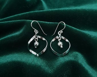 Handmade Sterling Silver Twist Earrings | Modern Dangle Jewelry