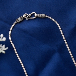 925 Oxidized Sterling Silver Chain for Men | Simple Silver Chain Necklace | Handmade Silver Chain | Pure Silver 925 Jewelry for Him