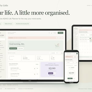 Interactive ADHD Life Planner, Daily Tasks, Focus Timer, Budget Tracker (HTML Download)