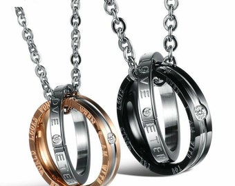 Womens Chain Pendant Channel Line Halo Rings Love Eternal Epinki Stainless Steel Necklaces Womens Chain Pendant Channel Line Halo Rings Love Eternal Epinki Stainless Steel Necklaces