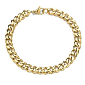 14 KT Gold Plated Stainless Steel Chain Cuban Link Curb - Etsy
