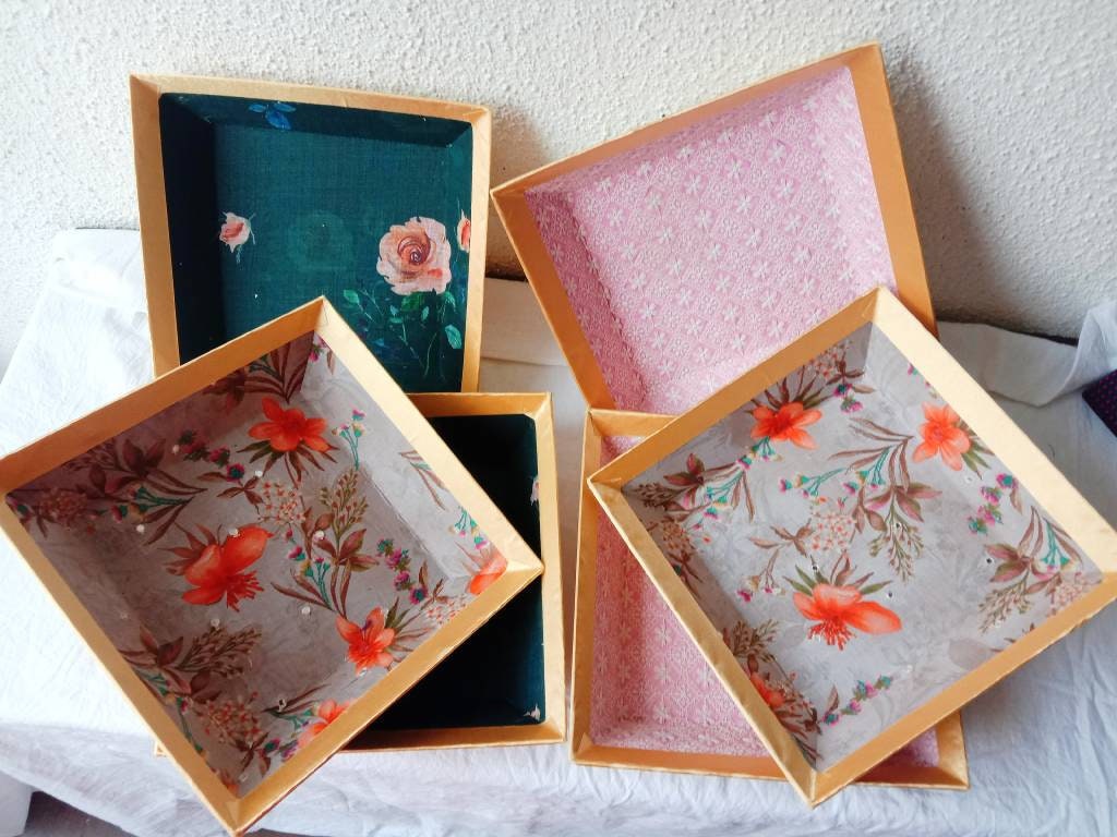 6 Home Decor Square Baskets Henna Cones Basket Indian Wedding - Etsy