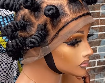 Full lace bantu knots cornrow wig ombre wigs passion twists wig faux locs wig goddess locs wig Senegalese  twists wig lace front wigs