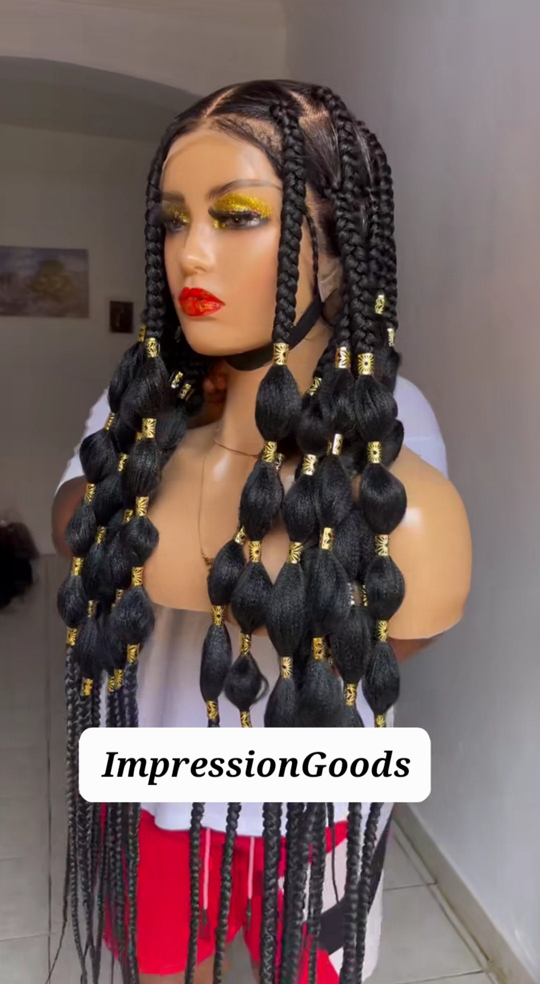 Synthetic Full Lace Cornrow Box Braids Wig 40 main image 1