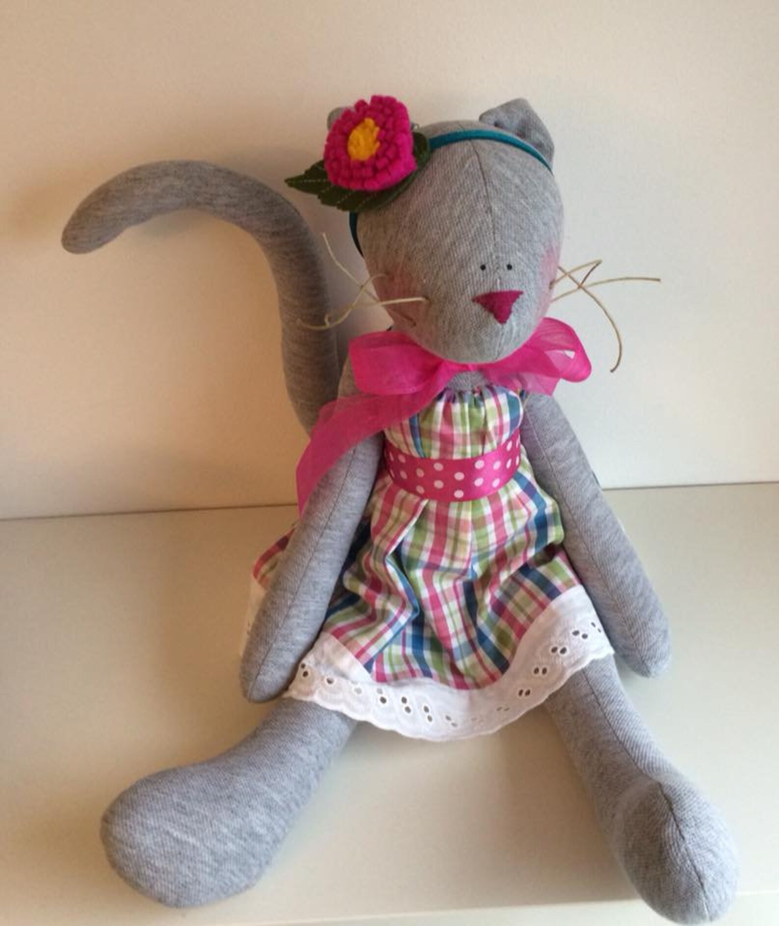 Big Grey Cat Toy Animal Tilda Doll Grey Cat Toy Tilda Cat Toy Etsy