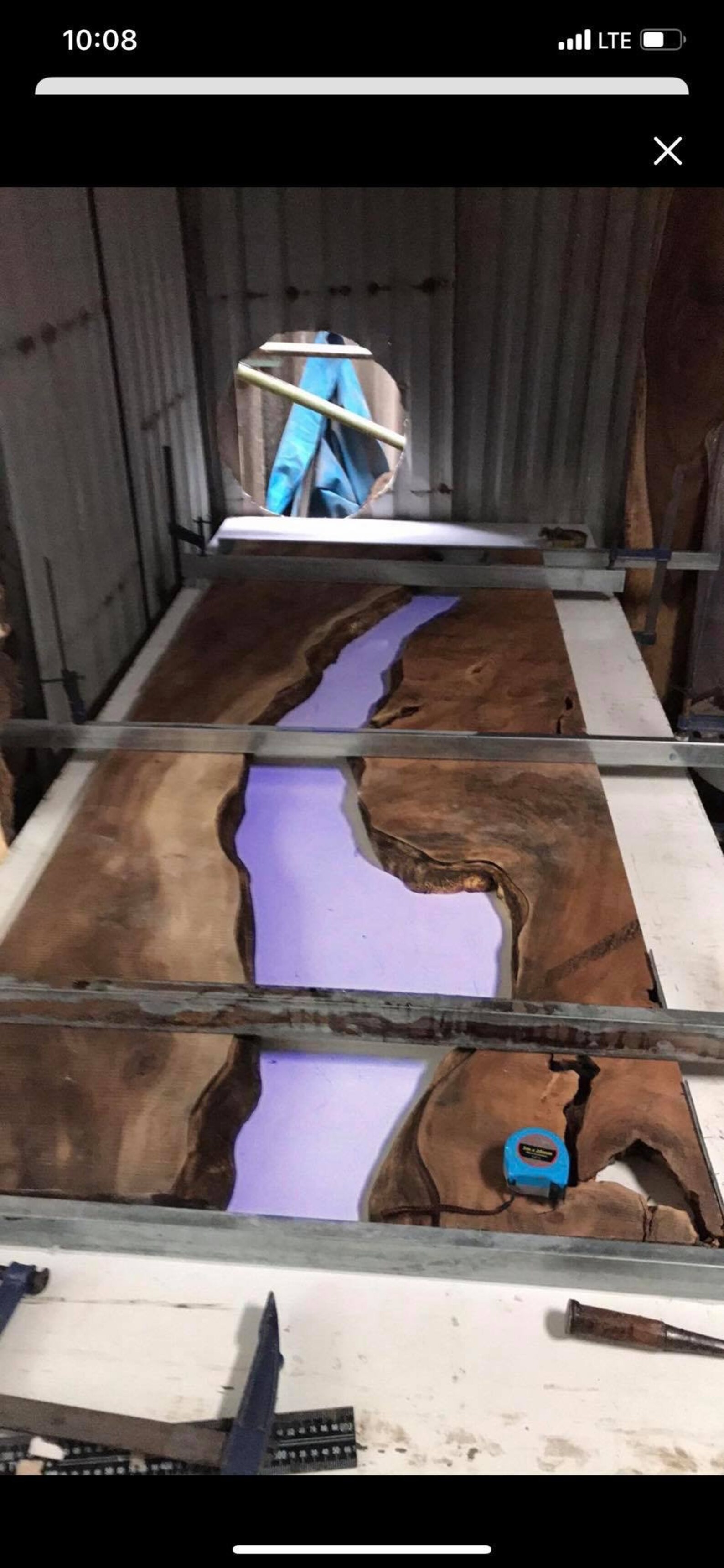 Blue river table top with epoxy inlay Senna siamea wood epoxy Etsy