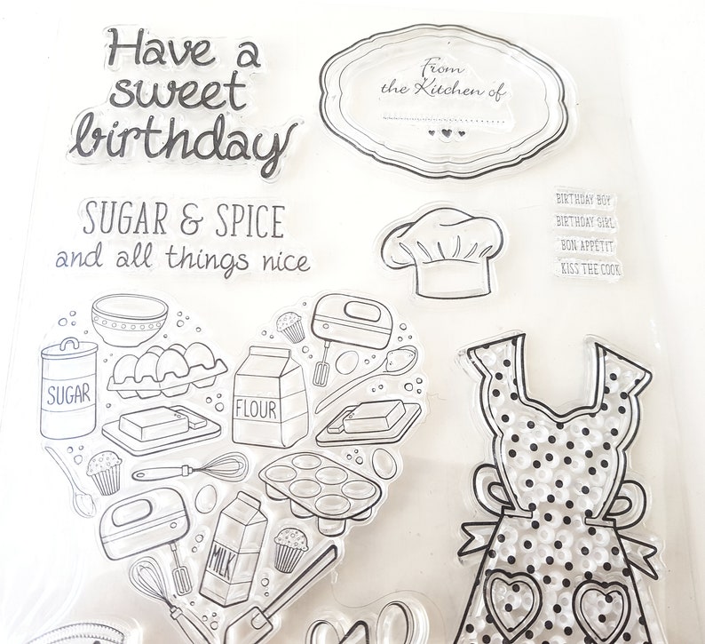 Bullet Journal stamps Food Large sheet Lovely Baking Clear stamps Sweet planner stamp Sugar /& Spice Heart stamps for Card making