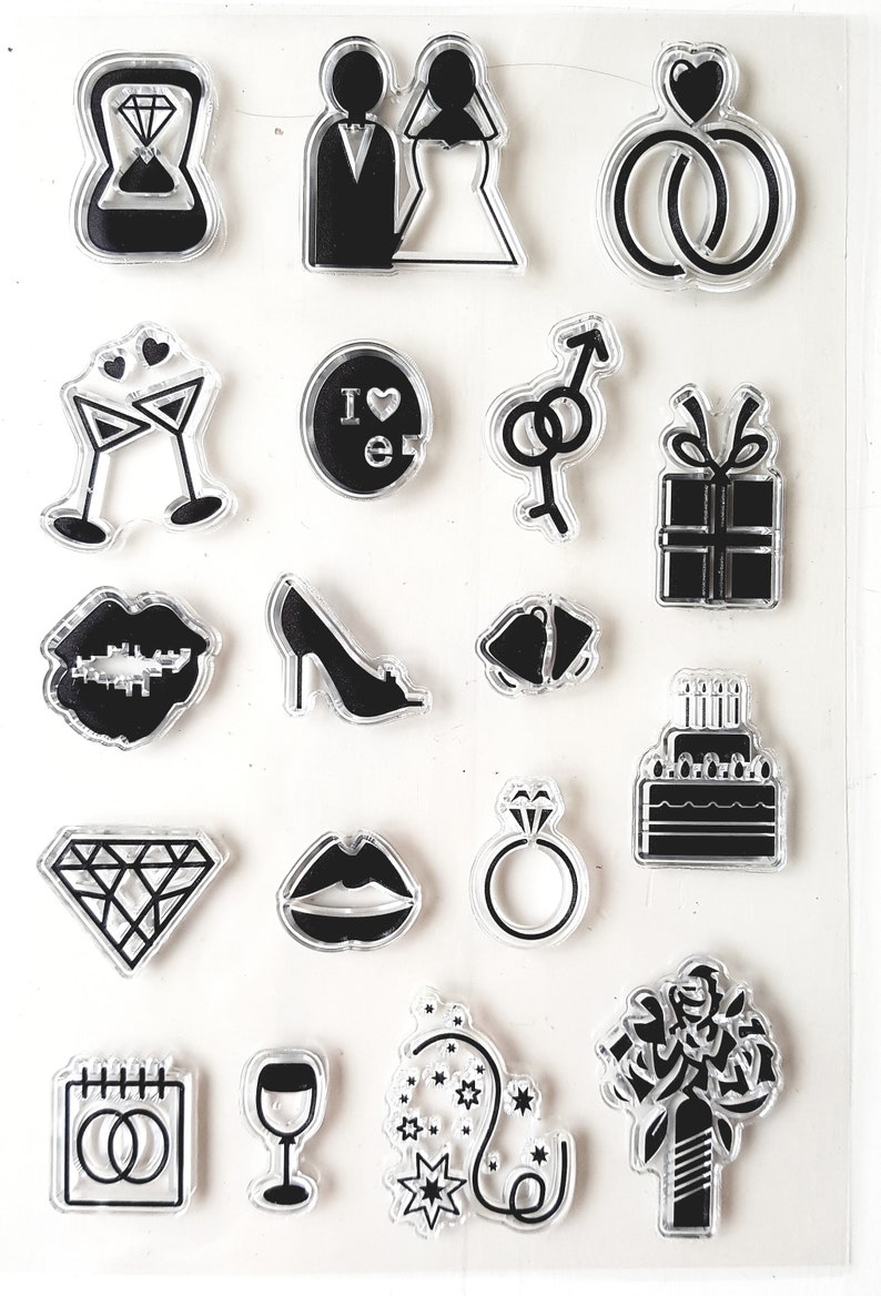 Clear Stamps Wedding Rings Love Bullet Journal Stamps Etsy