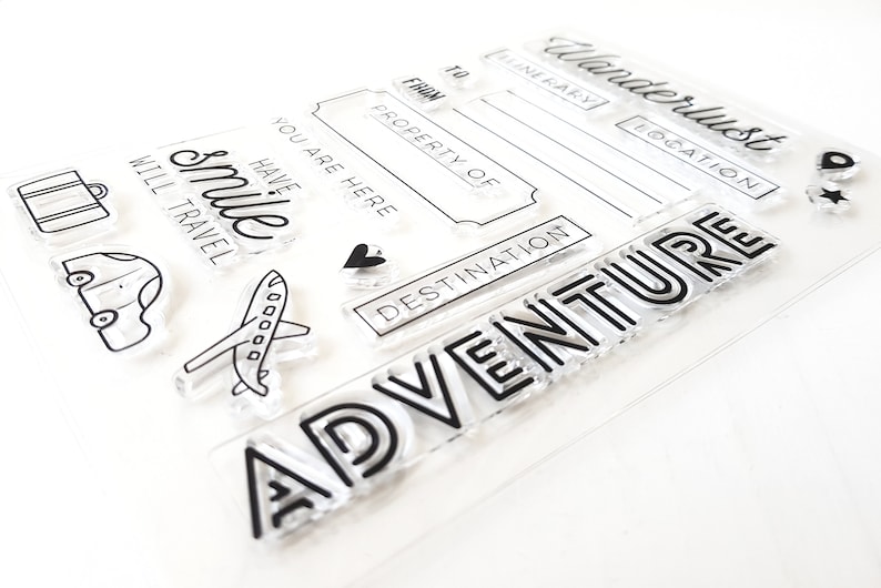 Plane Travelers Notebook Card making Planner stamp Discover Scrapbook Car Wanderlust Clear Stamps Bullet Journal Travel Adventure