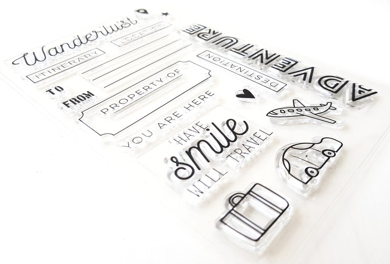 Plane Travelers Notebook Card making Planner stamp Discover Scrapbook Car Wanderlust Clear Stamps Bullet Journal Travel Adventure