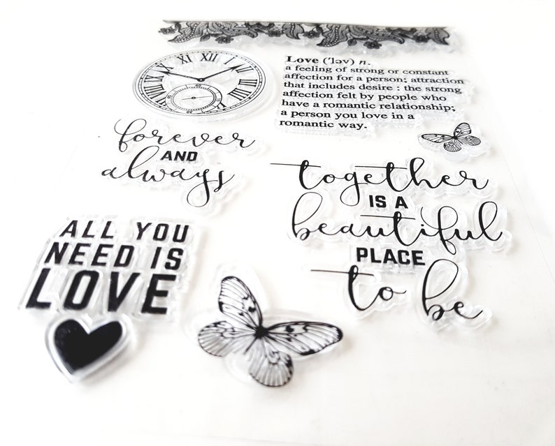 Definition Of Love Clear Stamps Love Quotes Butterflies Bullet Journal Planner Stamps Scrapbook Stamp Stamps For Card Making Clock