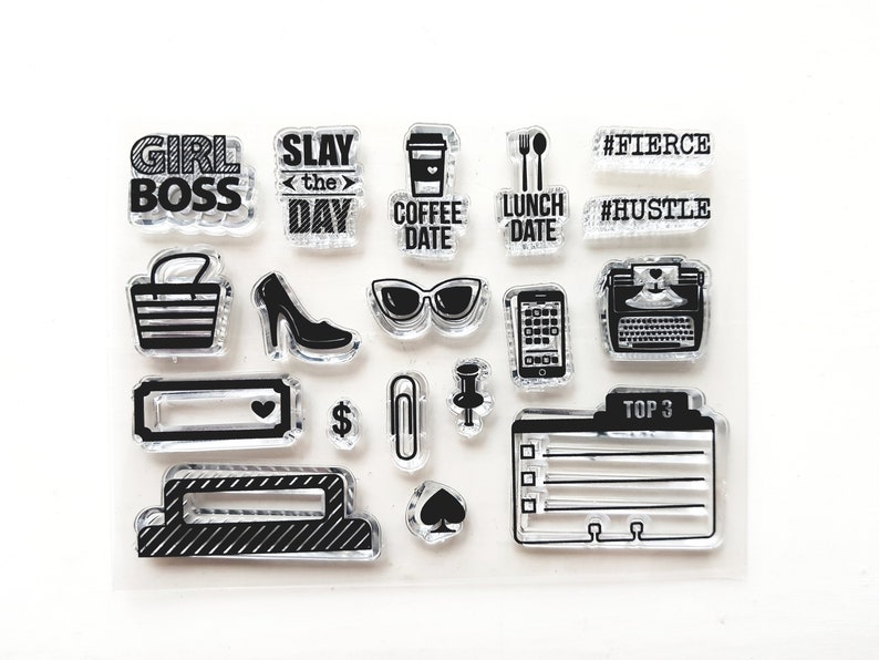 Clear Stamps Girl Boss High Heels Lunch Date Coffee Date Bullet Journal Planner Stamp Scrapbook Card Making Paperclip Office Clear Stamps Girl Boss High Heels Lunch Date Coffee Date Bullet Journal Planner Stamp Scrapbook Card Making Paperclip Office