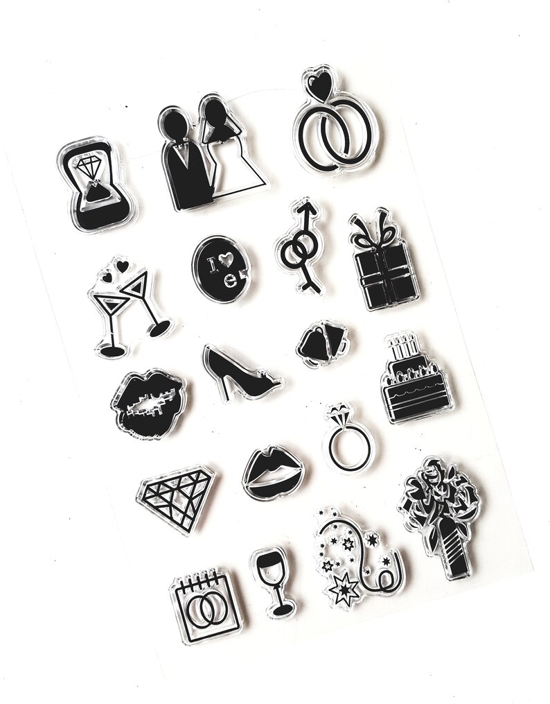 Clear Stamps Wedding Rings Love Bullet Journal Stamps Etsy