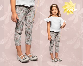 Earth tones Forest pattern Leafs pattern Stretchy leggings Earth Colors Forest Vibes Comfy pants Forest Kid/'s Leggings