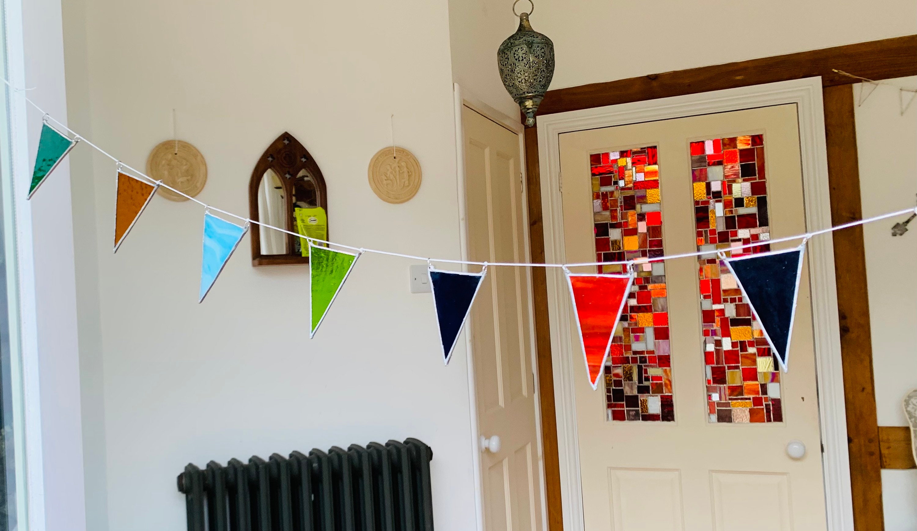 Stained Glass Suncatcher Bunting 140cm for interior or Etsy