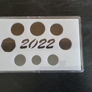 Münzvitrine für datierte Münzsammlungen - für 8 Münzen