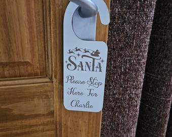 Personalised Santa Stop Here Door Hanger