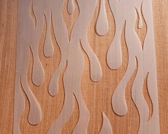 Flame Stencil Re-usable - Crafting - Airbrush - Cake Decoration