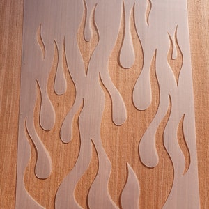 Flame Stencil - Re-usable Genuine Mylar -Airbrush - Crafting - Cake Decorating