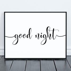 Good Night Bedroom Print | Wall Art | Poster | Home Decor | Print | Wall Hanging | Handwriting | Calligraphy | Home Print | Landscape
