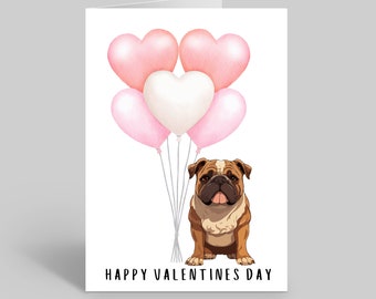 English Bulldog Valentines Cards, Bulldog Valentines Cards, English Bulldog Valentines Day Cards, Pet Valentines Cards, Bulldog Cards