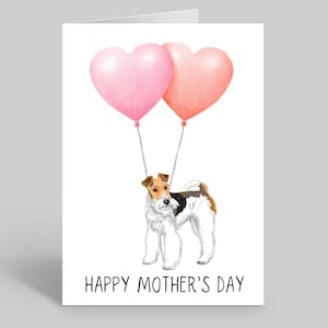 Carte fête des mères Fox Wire Terrier, cadeau fête des mères Fox Wire Terrier, carte chien, carte animal de compagnie, carte Fox Wire Terrier, carte Fox Wire, carte chien maman