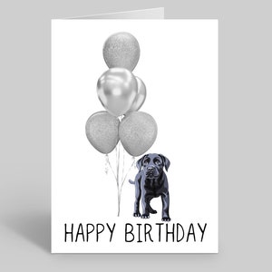 Carte labrador noir, carte d'anniversaire labrador, carte d'anniversaire de chien, carte d'amant de chien, carte de chien de laboratoire, cadeau d'amant d'animal de compagnie, carte de voeux pour les amoureux de chien