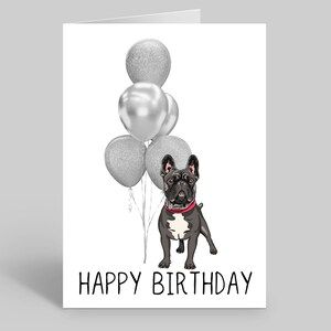 carte d'anniversaire de chien | Cartes d'anniversaire personnalisées | cartes postales pour les amoureux des chiens | Cartes pour animaux de compagnie | Cartes d'anniversaire originales | Bouledogue français