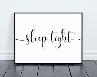 Sleep Tight Bedroom Print | Bedroom Wall Art | Calligraphy Prints | Script Prints | Bedroom Art Prints | Bedroom Wall Decor | Bedroom Art